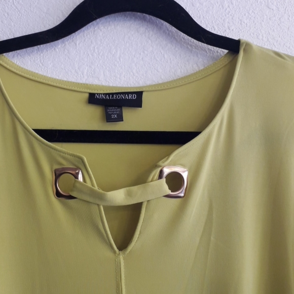 Nina Leonard Marigold Embellished Keyhole Swing Dress - Picture 5 of 8